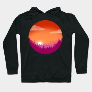 Subtle Lesbian Pride Flag Landscape Hoodie